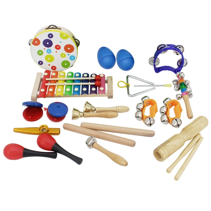  19Pcs Musical Instruments Set Children Early Childhood Music Percussion Toy Combination Kindergarte - 4000111302855