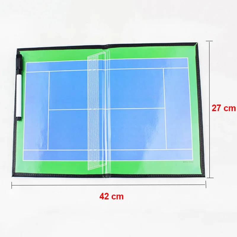 Tennis Accessories Leather Tennis Board Portable Folding Tactical with Magnetic Pen