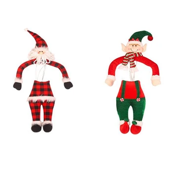 

Promotion! Christmas Decoration Santa Claus Hold Gift Box Doll's Home Decoration Christmas Hug Tree Toy Kids Gifts