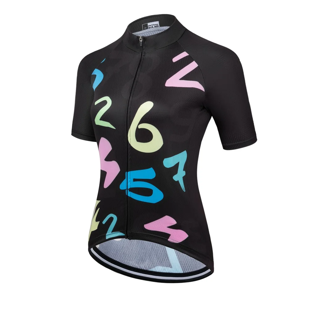 thumbnail image 1 of Kafitt - Maillot de ciclismo para mujer, blusa de verano, ropa de ciclismo de montaña, transpirable, corto, para bicicleta, talla L, 1 of 5