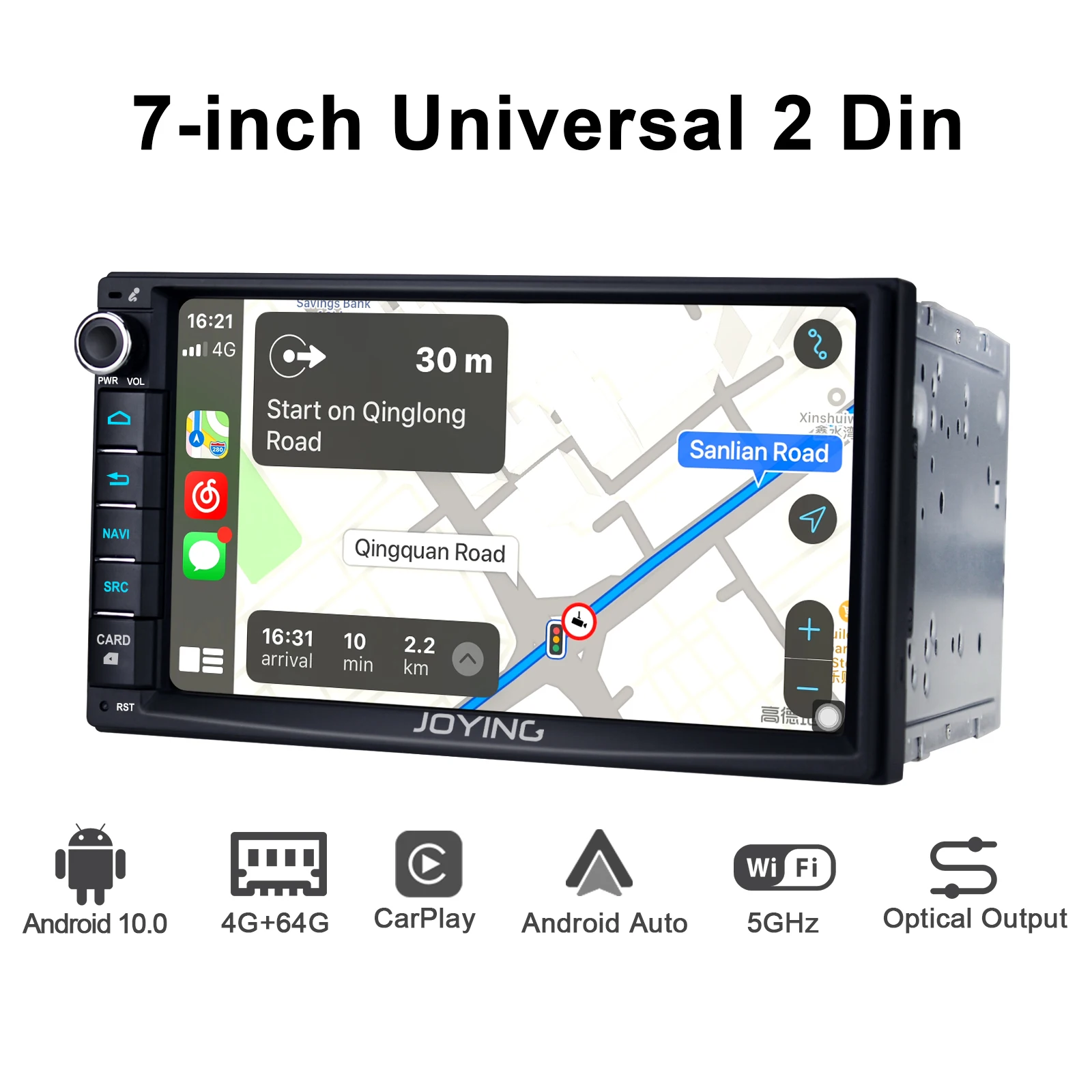 JOYING 2 din car radio GPS Navigation video stereo player 4G RAM 64GB RAM 7 inch head unit Android 10.0 with Carplay Fast Boot