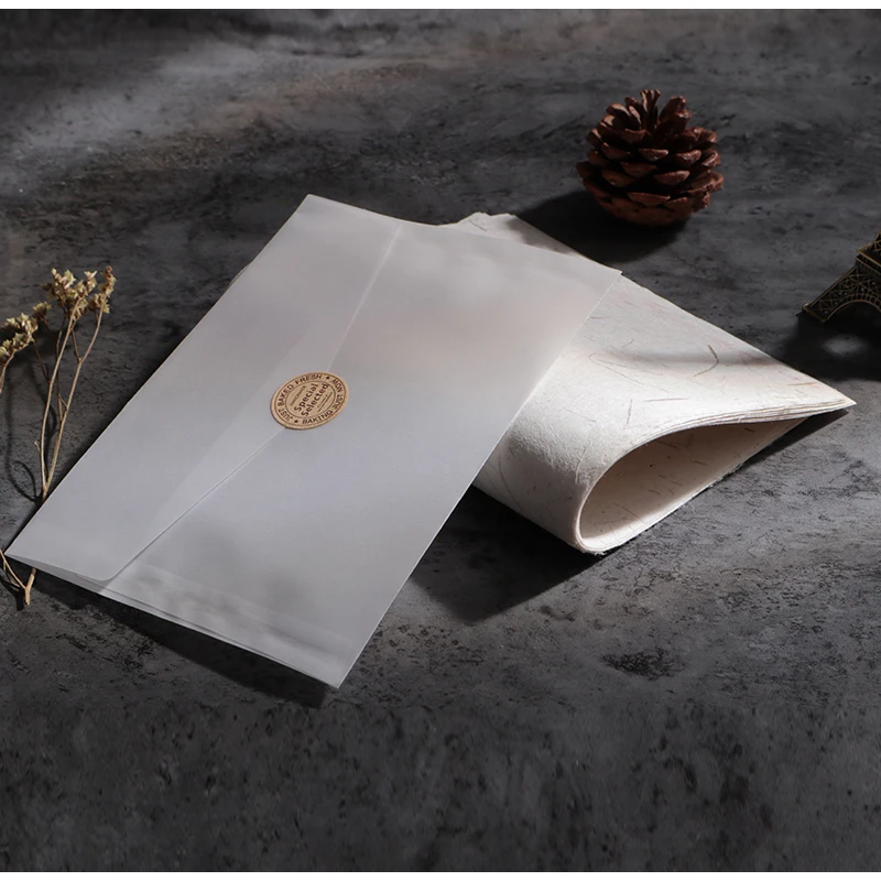 20PCS/Lot Semi-transparent Sulfuric Acid Paper Envelopes For DIY Postcard Card Storage Wedding Invitation Gift Packing