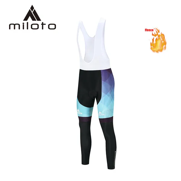 MILOTO зимняя одежда для велоспорта, Майо ciclismo, термо флисовые длинные комплекты,, мужские костюмы для горного велосипеда, гоночные комплекты для езды на велосипеде - Цвет: bib white pants