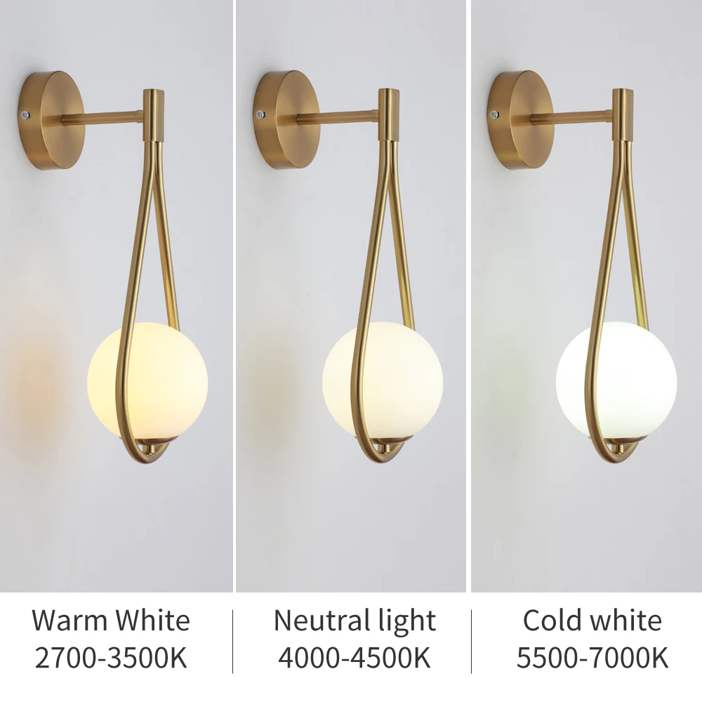 Modern LED Wall Lamps Metal Living Room Lamp Fashion Nordic Bedside Glass Wall Lamp Bedroom Decoration Lighting led light led wall lamp wall light