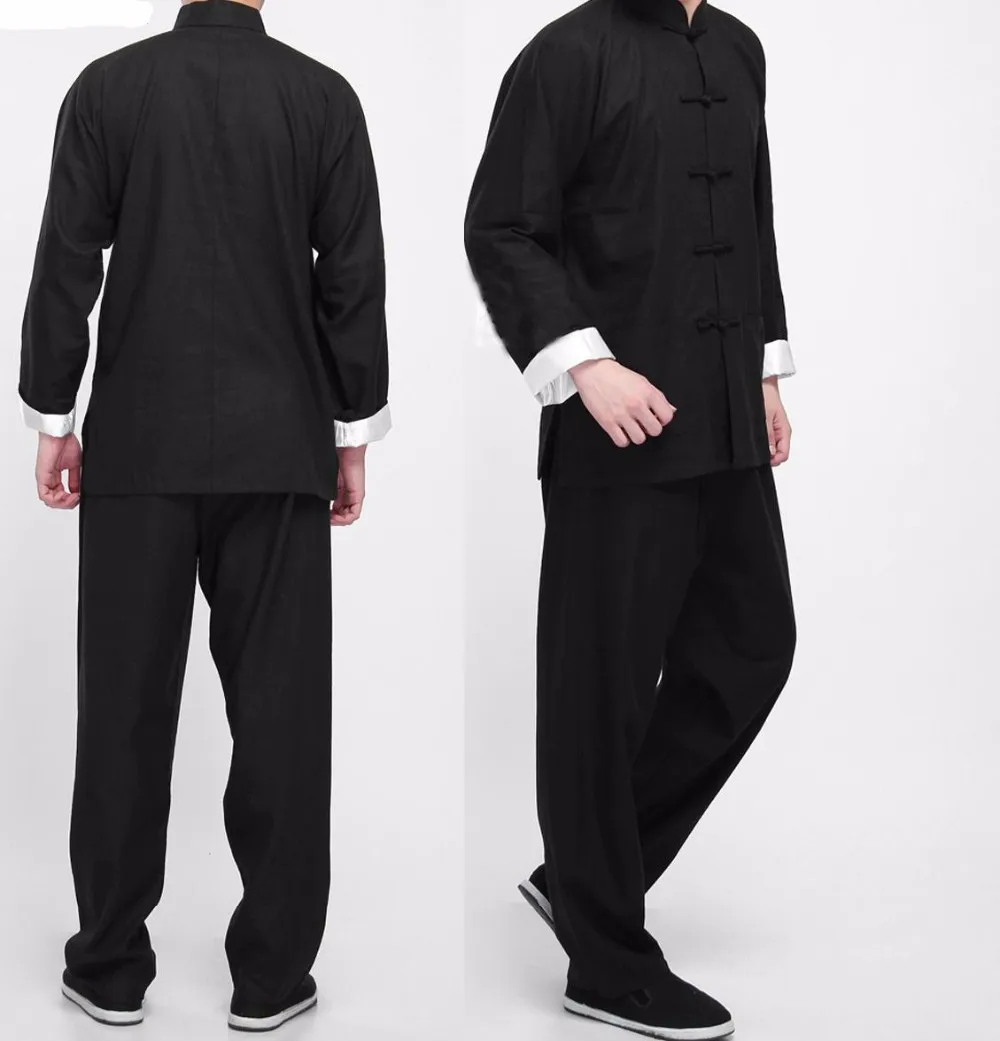 Bruce Lee Vintage Chinese wing chun Kung Fu Uniform Martial Arts Tai Chi Suits Classic Cotton jacket + pants | Тематическая одежда