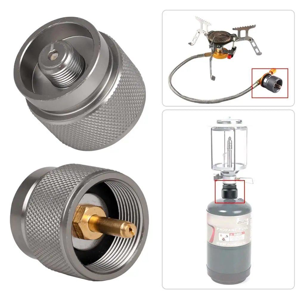 

1LB Adapter Camping Propane Small Gas Tank Adapter Input Aluminum alloy Copper for Stove Accessories