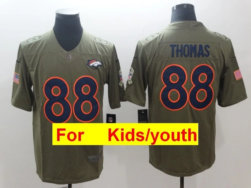Youth Denver Von Miller Bradley Chubb John Elway Emkidsuel Sanders Steve Atwater Chris Harris Jr color rush Jersey - Цвет: Черный