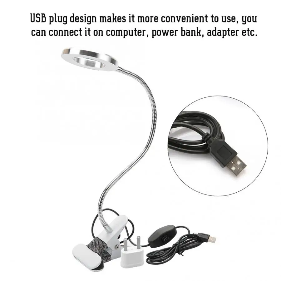 USB портативный туалетный столик лампа татуировки художника настольная лампа Светодиодная лампа с Cilp(EU Plug) тату-лампа