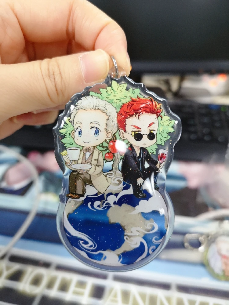 Cosmile Good Omens Crowley Aziraphale Angel Devil акриловый брелок-кошелек брелок с подвеской для