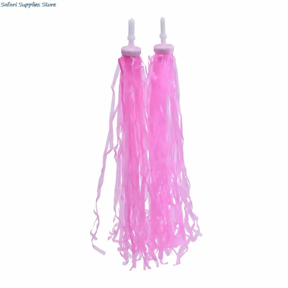 Bicycle Handlebar Tassel Bike Handle Grips Decoration PE Streamers Tricycle Kids Girls Scooter Handlebar Grips Tassels 1Pair