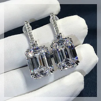

3 Carats Diamond Earring S925 Sterling Silver Bizuteria Orecchini Anillos De Solid Silver 925 Jewelry Gemstone Drop Earrings