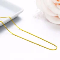35 cm-80 cm Minuscule Réel 925 En Argent Sterling avec Or Couleur Mince Boîte Chaîne Collier Femmes Enfants Filles Mens Bijoux kolye collares 6