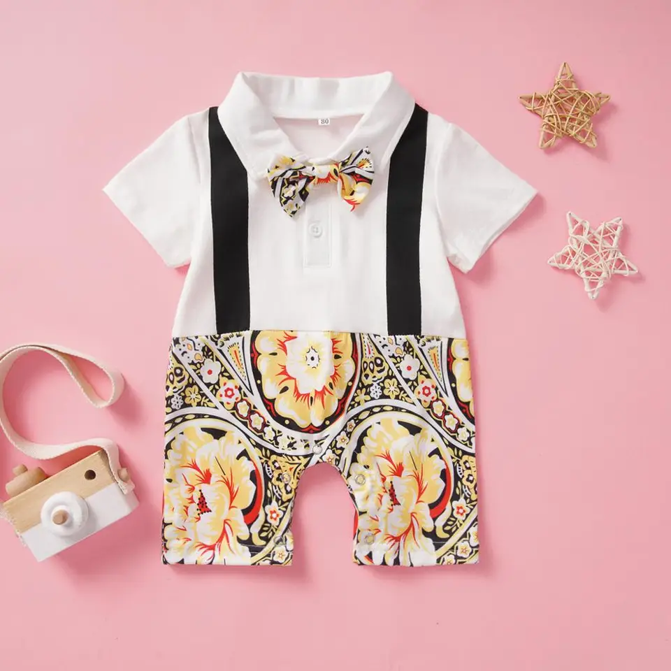 bow tie romper for baby boy