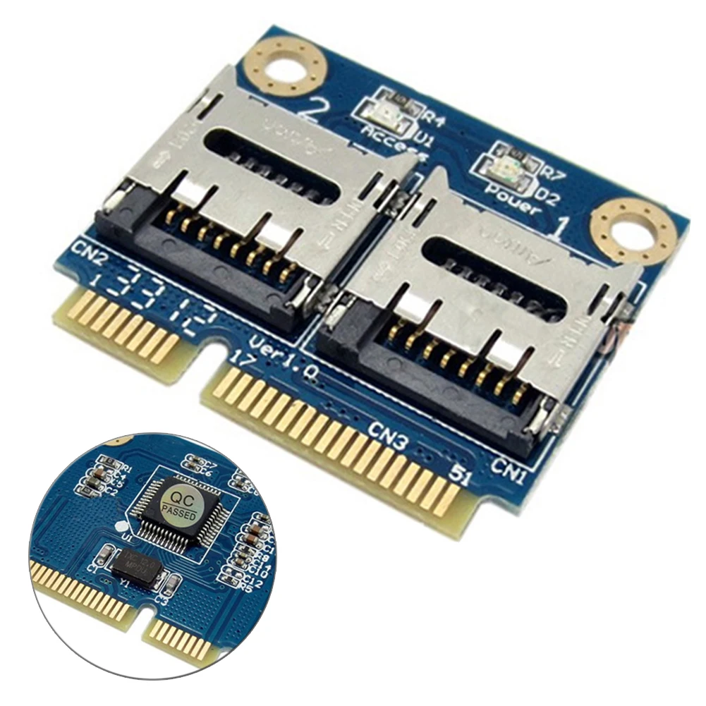 PCI-E для двойной микро Профессиональный высокоскоростной мини-считыватель карт легкий портативный накопитель передачи данных стабильный для ноутбуков