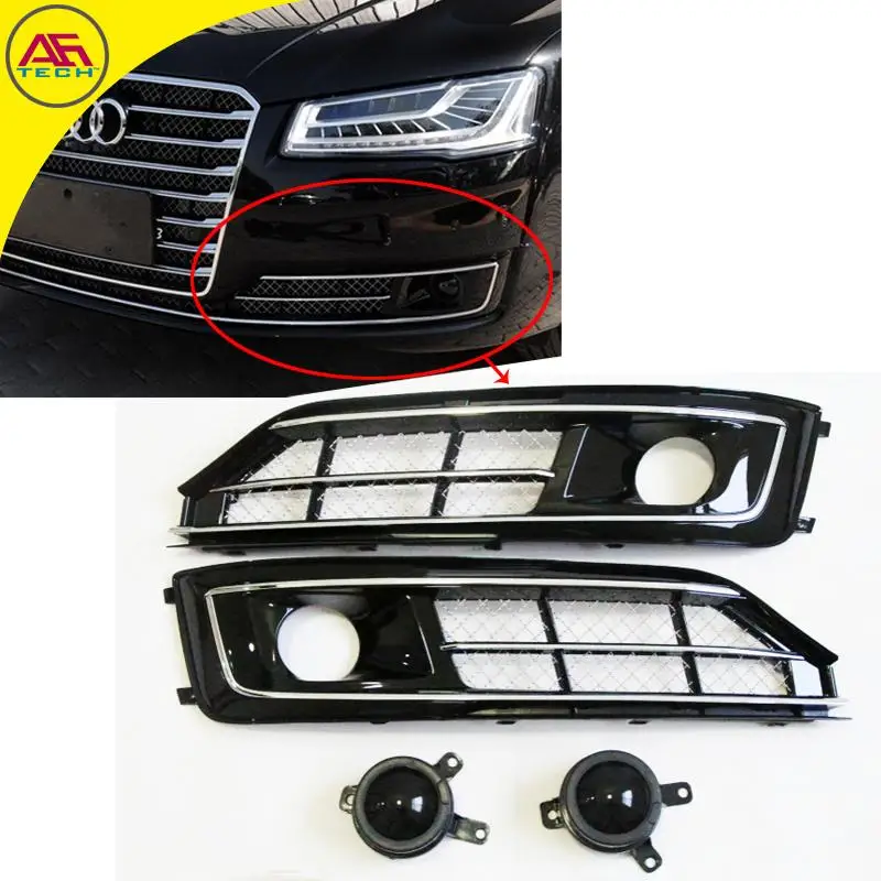 Противотуманный светильник W12 хромированный с отверстиями для Audi A8 2015 |