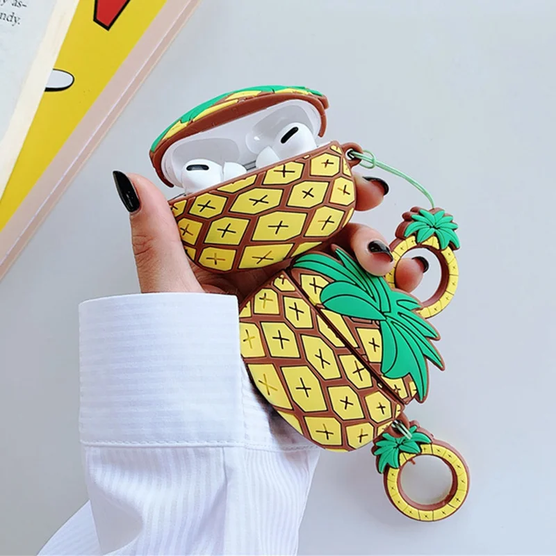 Симпатичные 3D Pine apple Фрукты противоударные чехлы для наушников для apple Airpods Pro Беспроводная Bluetooth гарнитура Защитная силиконовая крышка