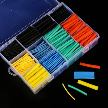 

1set 530Pcs Polyolefin Car Electrical Cable Tube Kits Heat Shrink Tube Connectors Tubing Wrap Wire Connecter 8 Sizes