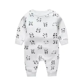 

Baby boy Rompers white panda Long Sleeve One-Piece Outfits pajamas infant Onesies jumpsuit Baby Boys Clothes