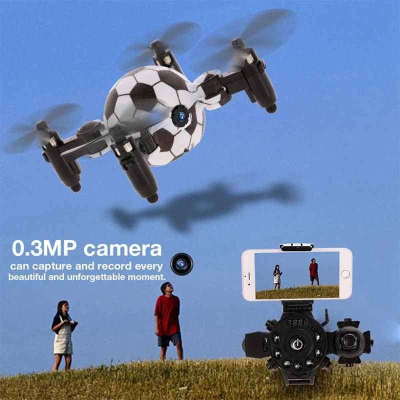 Rc Дрон с Wifi камерой мини складной футбольный Квадрокоптер и часы