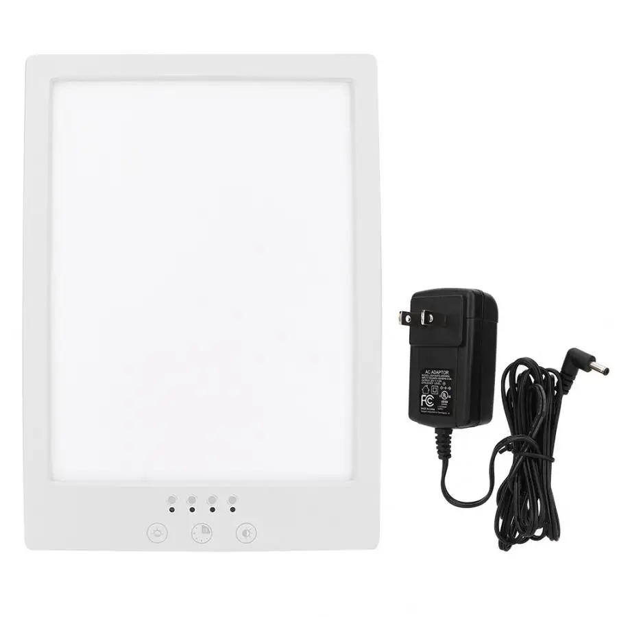 Vibrator SAD Therapy Lamp Timing Color Temperature Adjustable Desktop Phototherapy Lamp(White Light+Warm Light) 110-240V Face - Цвет: US Plug
