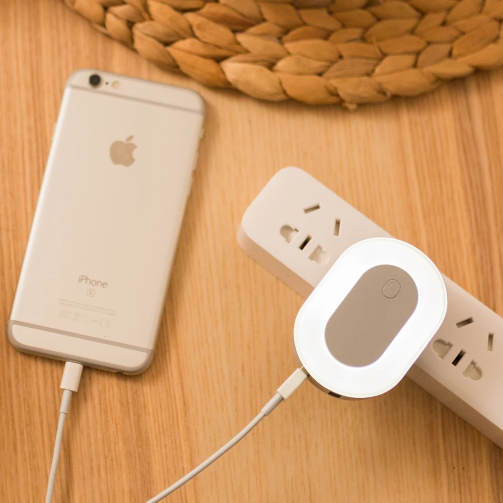 

BRELONG Dual USB Charging Plug Night Light Socket Converter Home Office Travel DC5V Input 110-240V Warm White Beauty US