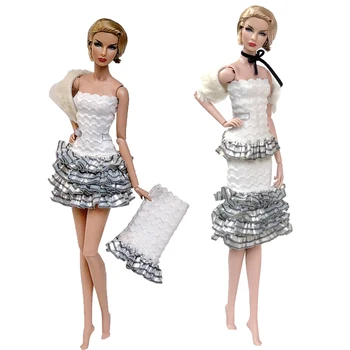 

NK Newest Doll Dress Clothes Super Model Party Outfit Fashion Split Dress For Barbie Doll Accessories Baby Toys 273A 8X