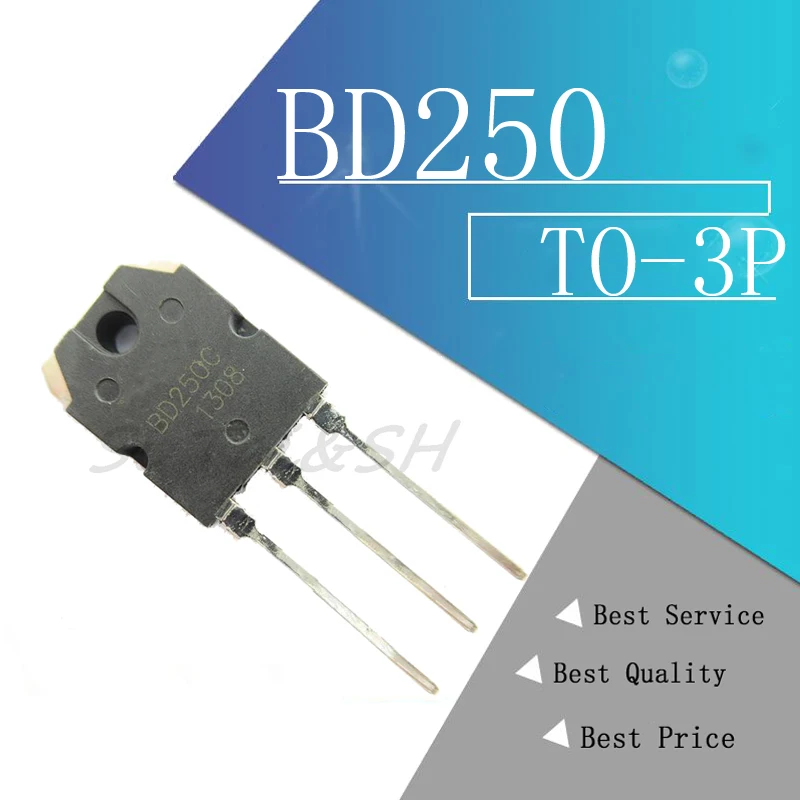 5pcs BD250 BD250C PNP TO-3P 100V 25A интегральная схема | Электронные компоненты и