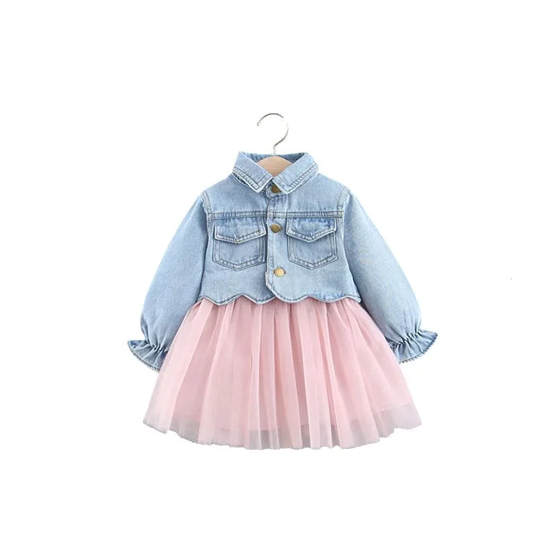 

2019 Autumn Swan 2pc Suit Denim Jacket Tulle Tier Dress 70-80-90-100
