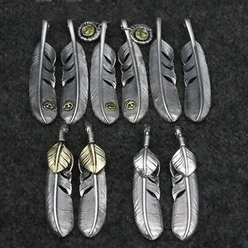 

Takahashi Kagura Goro's Indian Fashion Phnom Penh Handmade Feather Pendant Retro Thai Silver Sweater Chain Pendant Male