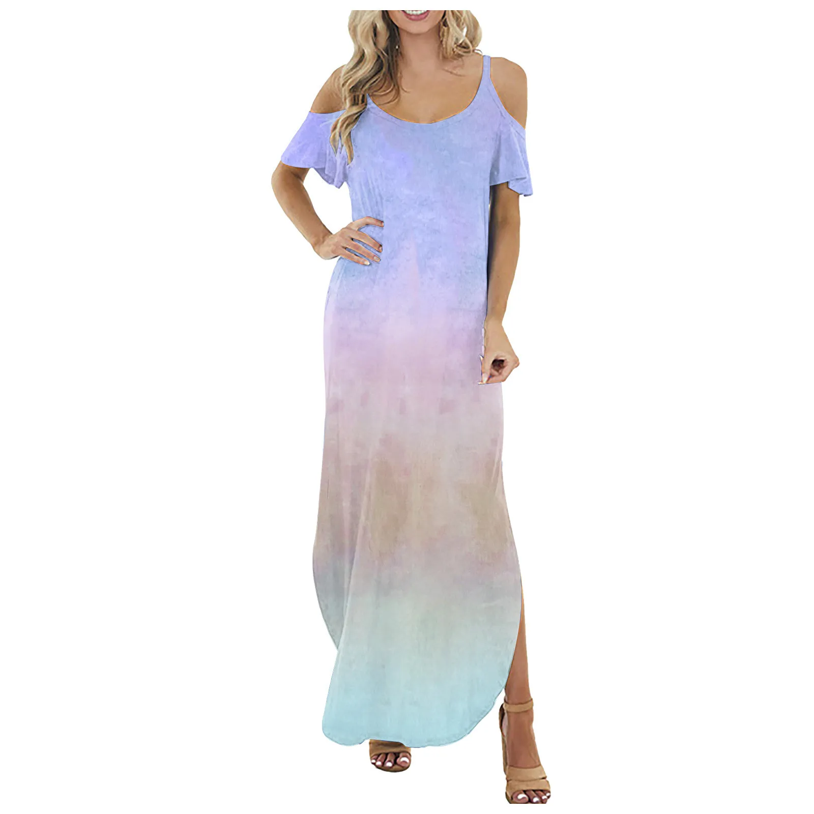 Богемное летнее платье женские повседневные свободные длинные платья с