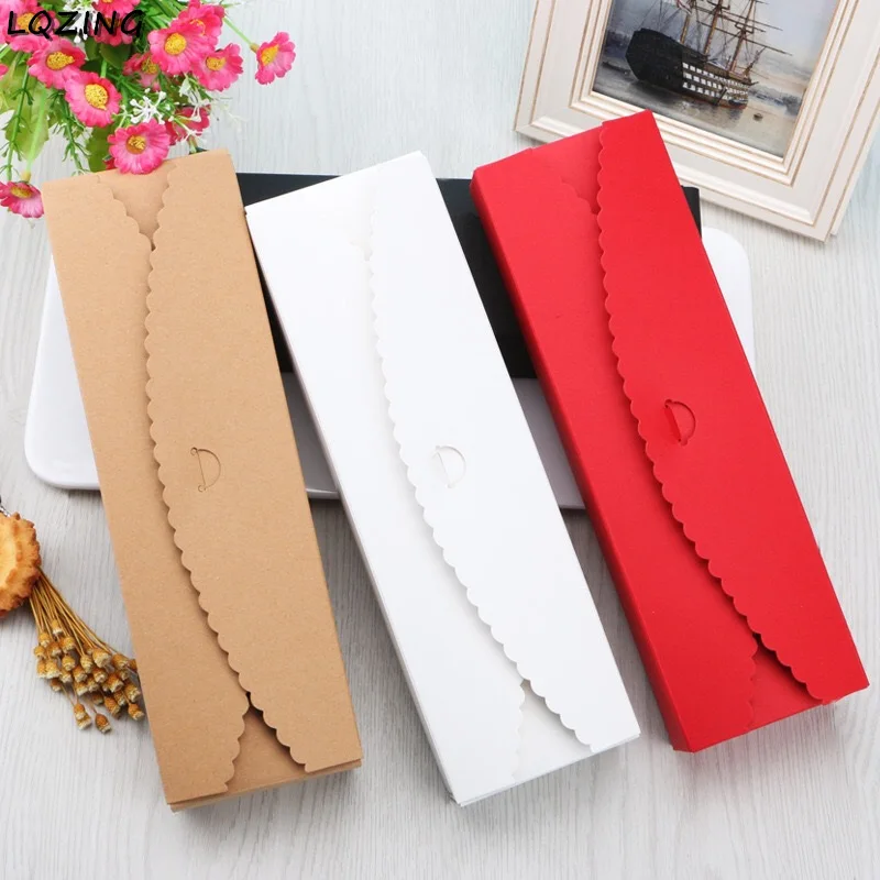 

Long White Cake Macarons Box Cookie Package Baking Red Black Cake Box for Chocolate Muffin Biscuits Luxury Wedding Party Decor