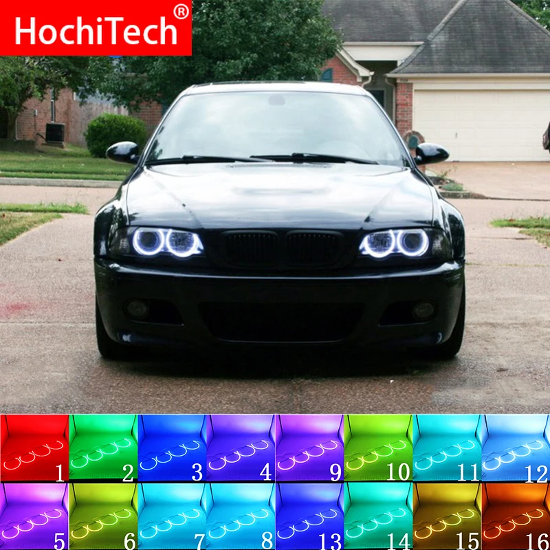 Для BMW 1998 - 2005 E46 с проекторами аксессуары Фара многоцветный RGB светодиодный
