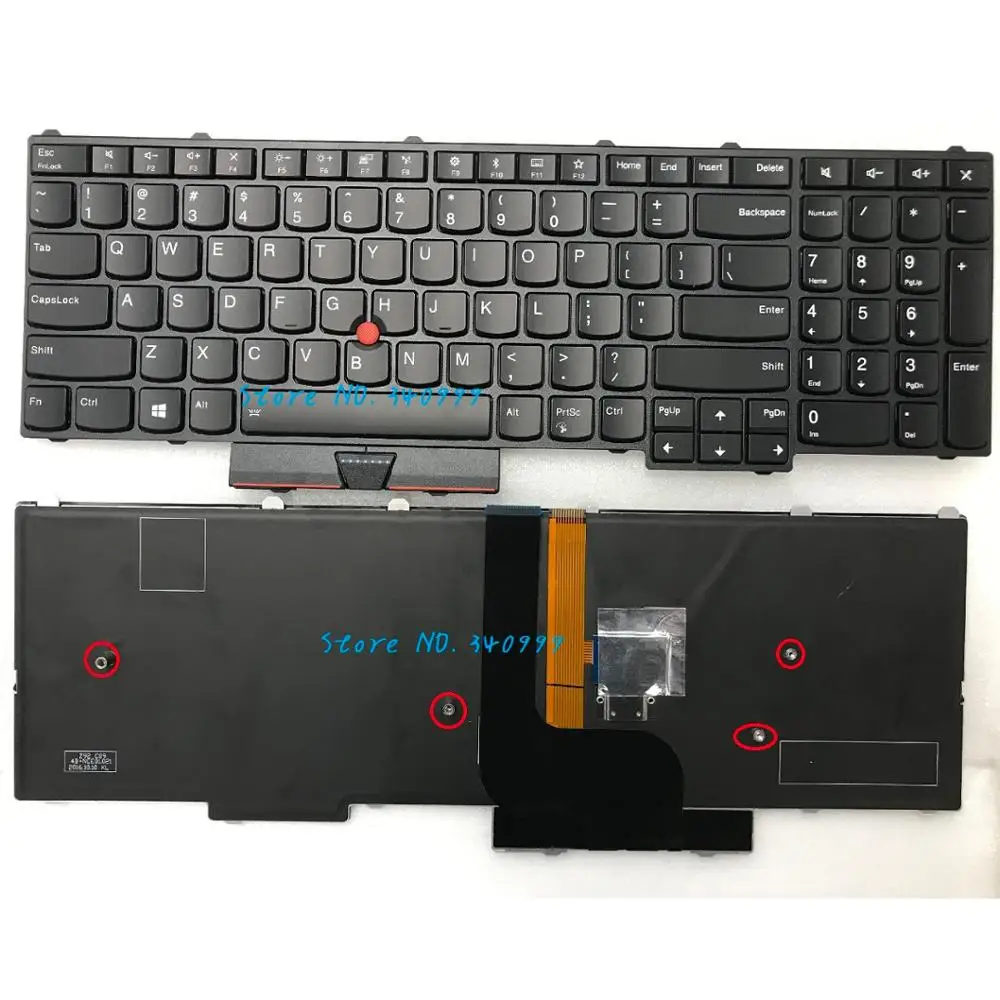 Для lenovo Thinkpad P50 20EN P50 20EQ Клавиатура США с подсветкой