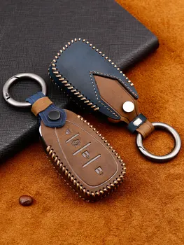 

Crazy Horse Leather Car Key Case Smart for Chevrolet Equinox Captiva Tracker Tahoe Traverse Orlando Aveo spark Malibu XL