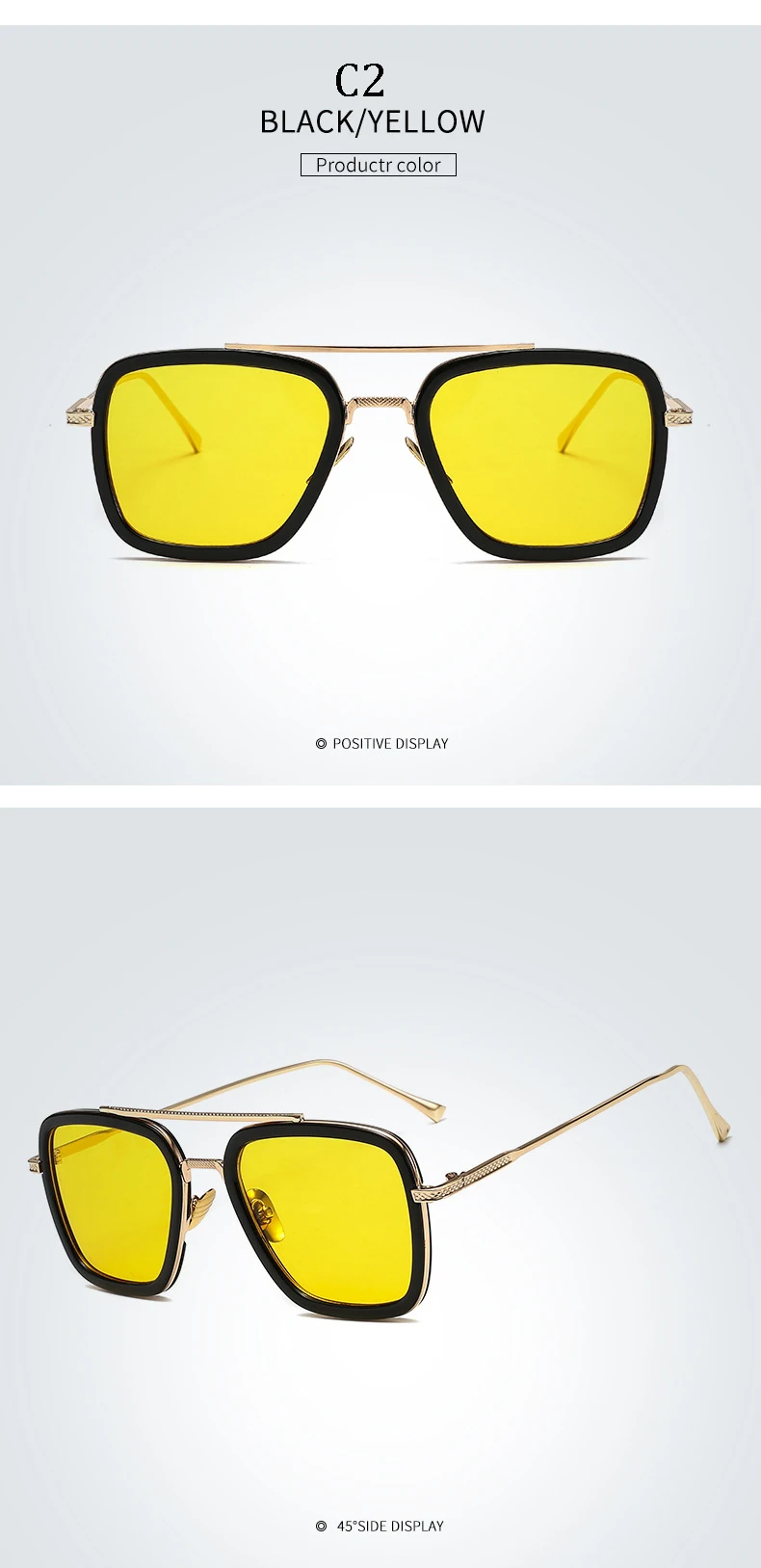 Роскошные модные Мстители Тони Старк стиль полета мужские солнцезащитные очки Мужские квадратные брендовые дизайнерские солнцезащитные очки Oculos Ретро Мужские железные 3