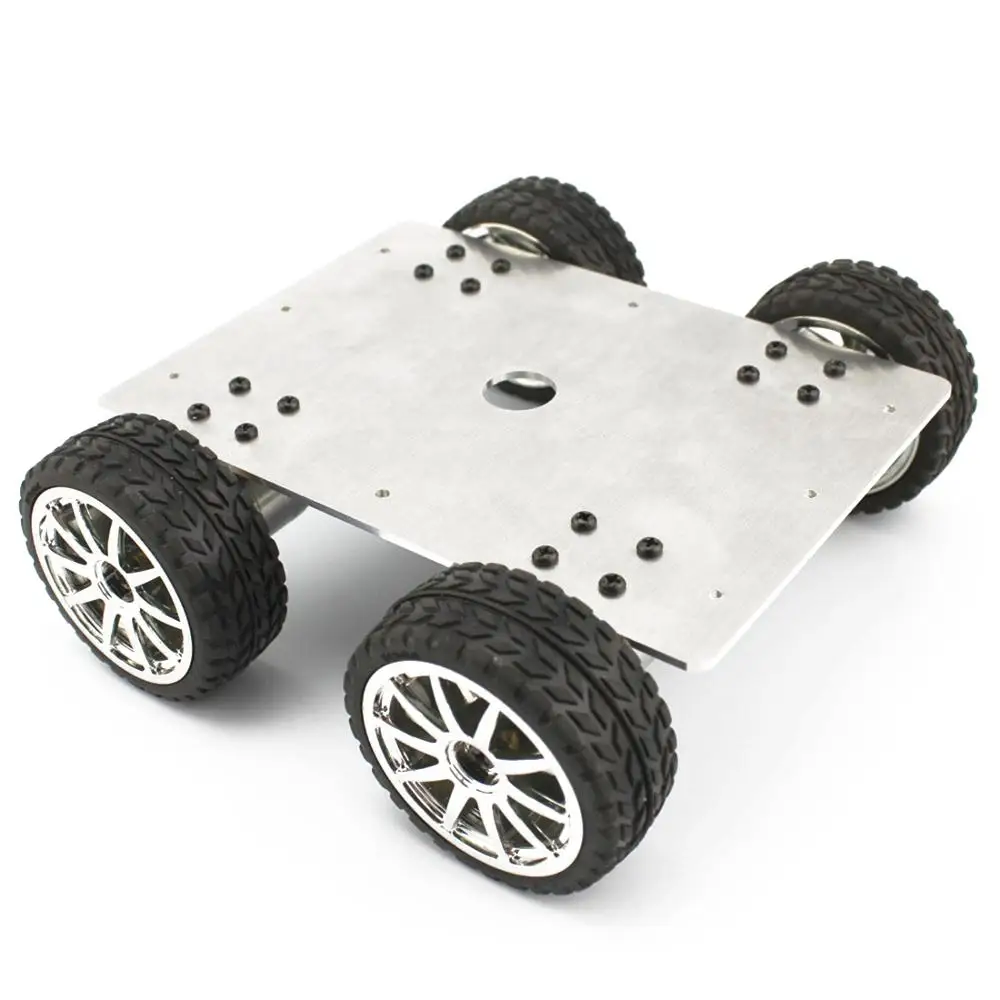 

Hot 25 Type 4WD Car with Geared Motor Aluminium Alloy Chassis 65*26mm Tyre/Wheel for DIY Smart Car Robot Competition