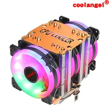 Coolangel – ventilateur de refroidissement pour PC Intel LGA 2011 775 1200 1150 1151, AMD AM3 AM4 90mm, 6 tuyaux de chaleur, 4 broches, silencieux