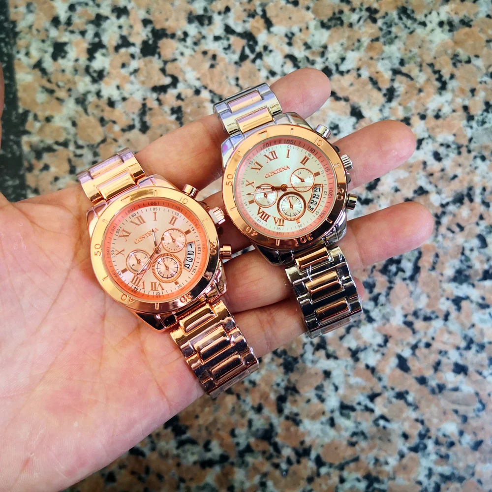 8 цветов, женские часы, парные кварцевые часы, женские золотые наручные часы, мужские часы, роскошный бренд, часы Contena Geneva