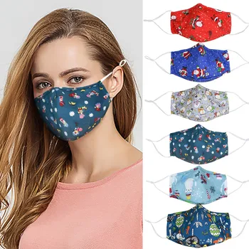 

6pc Adult Christmas Floral print Masks Facemask Women Protective Reusable Washable Comfortable Outdoor маска для лица Antiviral