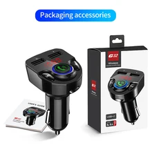 Автомобильный Bluetooth fm-передатчик, беспроводная гарнитура, автомобильный комплект, mp3-плеер, двойное USB зарядное устройство GK99