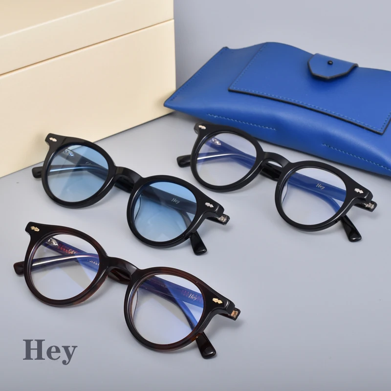 

2020 New Fashion Round Eyeglasses Frame Gentle Hey Spectacles Acetate Eyewear Frames Women Men Myopia Prescription Frames