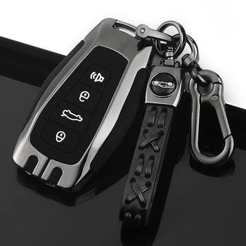 

High quality 4Button Zinc alloy+Silicon Car Key Cover Shell For Geely Coolray 2019 2020 Smart Remote Protective Case Accessories