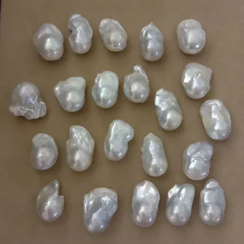 

FREE SHIPPING,high luster Nature freshwater loose pearl with baroque shape,BIGGEST BAROQUE pearl with half hole drilled,26-35 MM