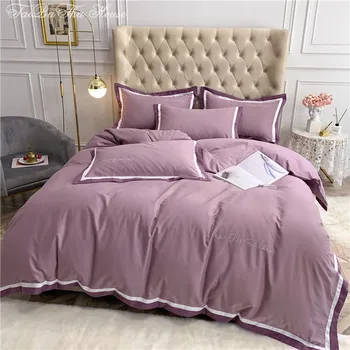 

Cotton thickening solid color 4pcs bedding set quilt cover for warm winter