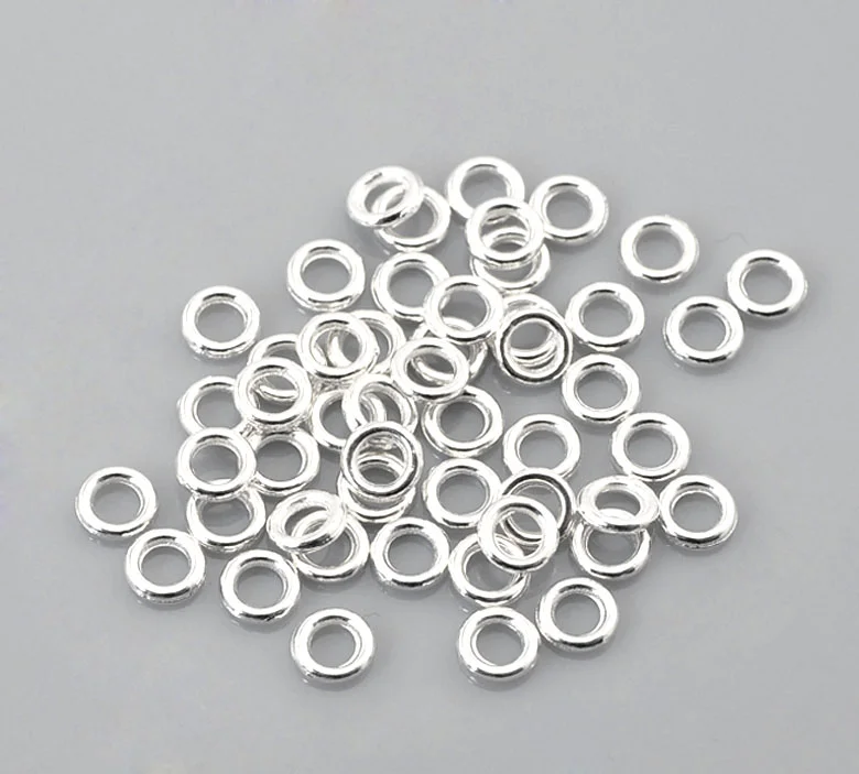 

DoreenBeads 100/500PCs Silver Color Soldered Closed Jump Rings Findings for DIY Jewelry Making 4 6 8 14mm(1/8") Dia. )