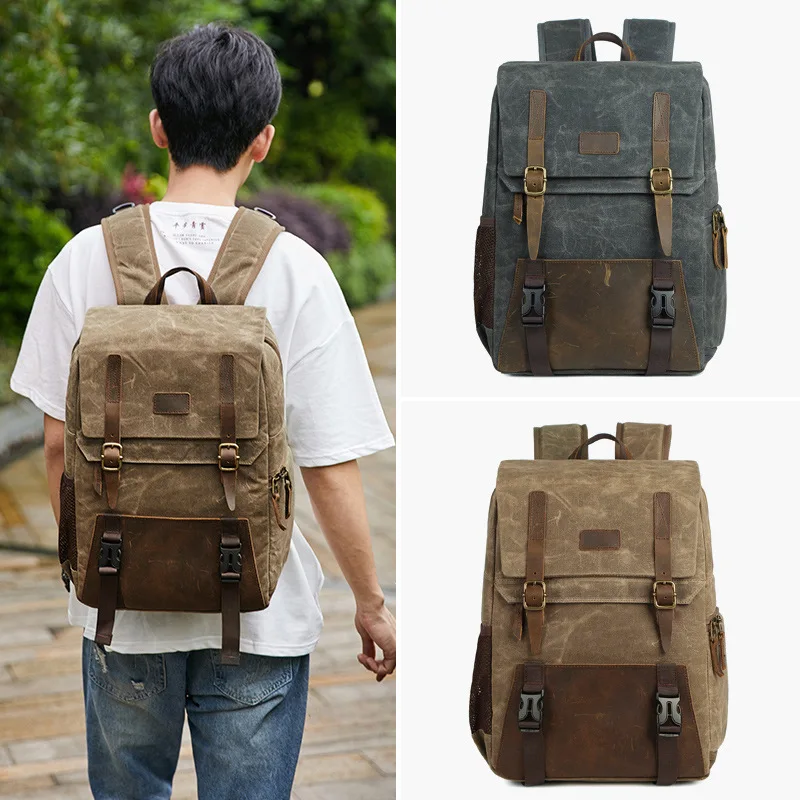 

Backpack Canvas Camera Bag USB New Camera Bag