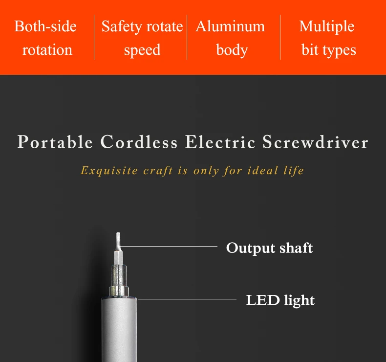 Портативный беспроводной электрический шуруповерт мини перезаряжаемый беспроводной набор отверток с светодиодный литиевой батареей