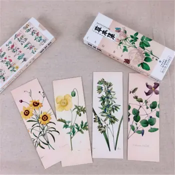 

32Pcs/Set Plant Leaves Flower Bookmarks Paper Book Markers Reading Accessories School Office Supplies