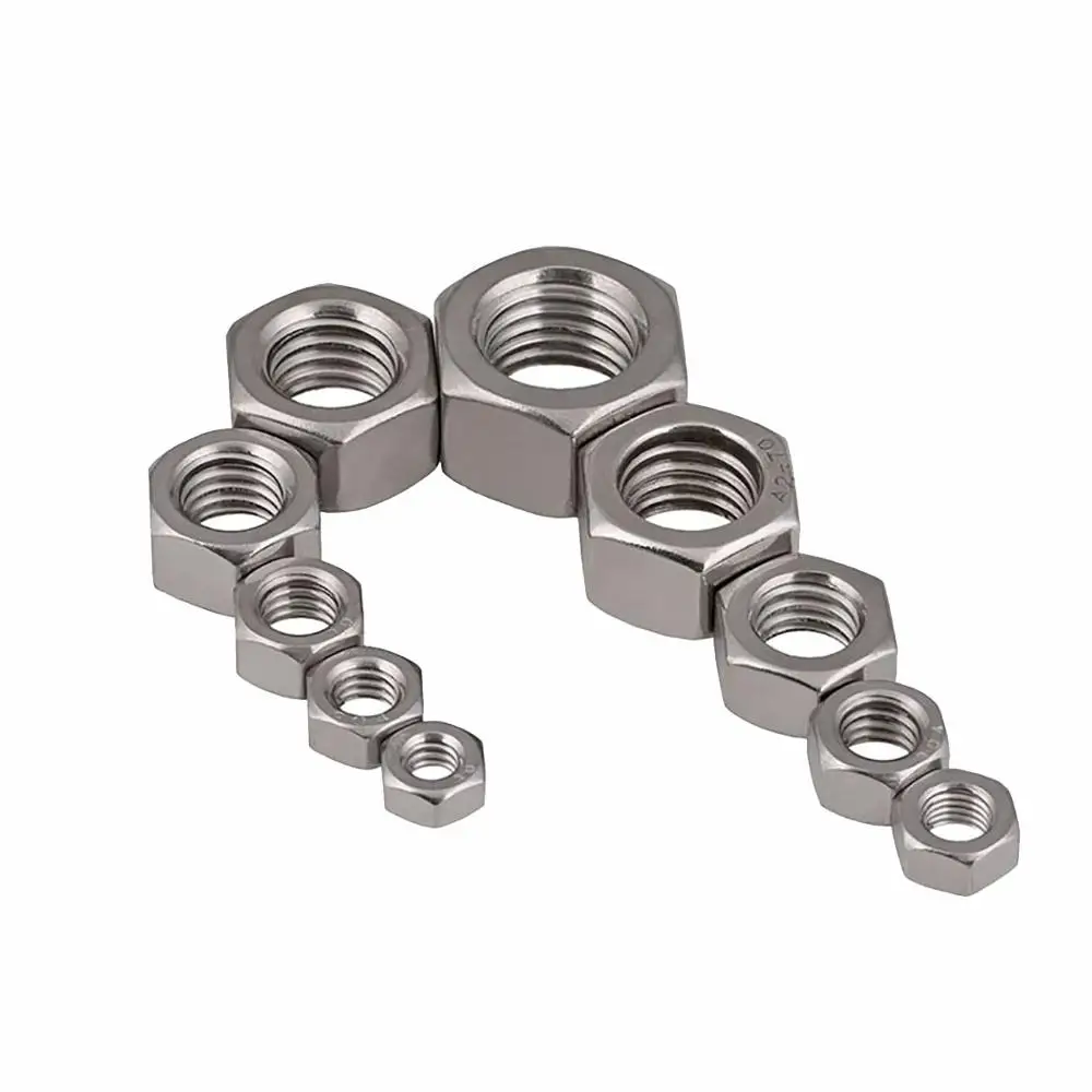 sourcingmap® 8pcs 1/2-12 BSW Thread 304 Stainless Steel Hex Nut Fastener Silver Tone