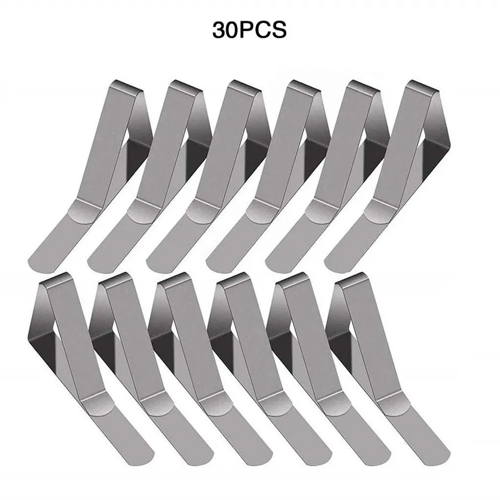 30PCS Stainless Steel Tablecloth Anti-skid Fixed Clip Dining Table Clip Adjustable Tablecloth Clip Dining Table Clip